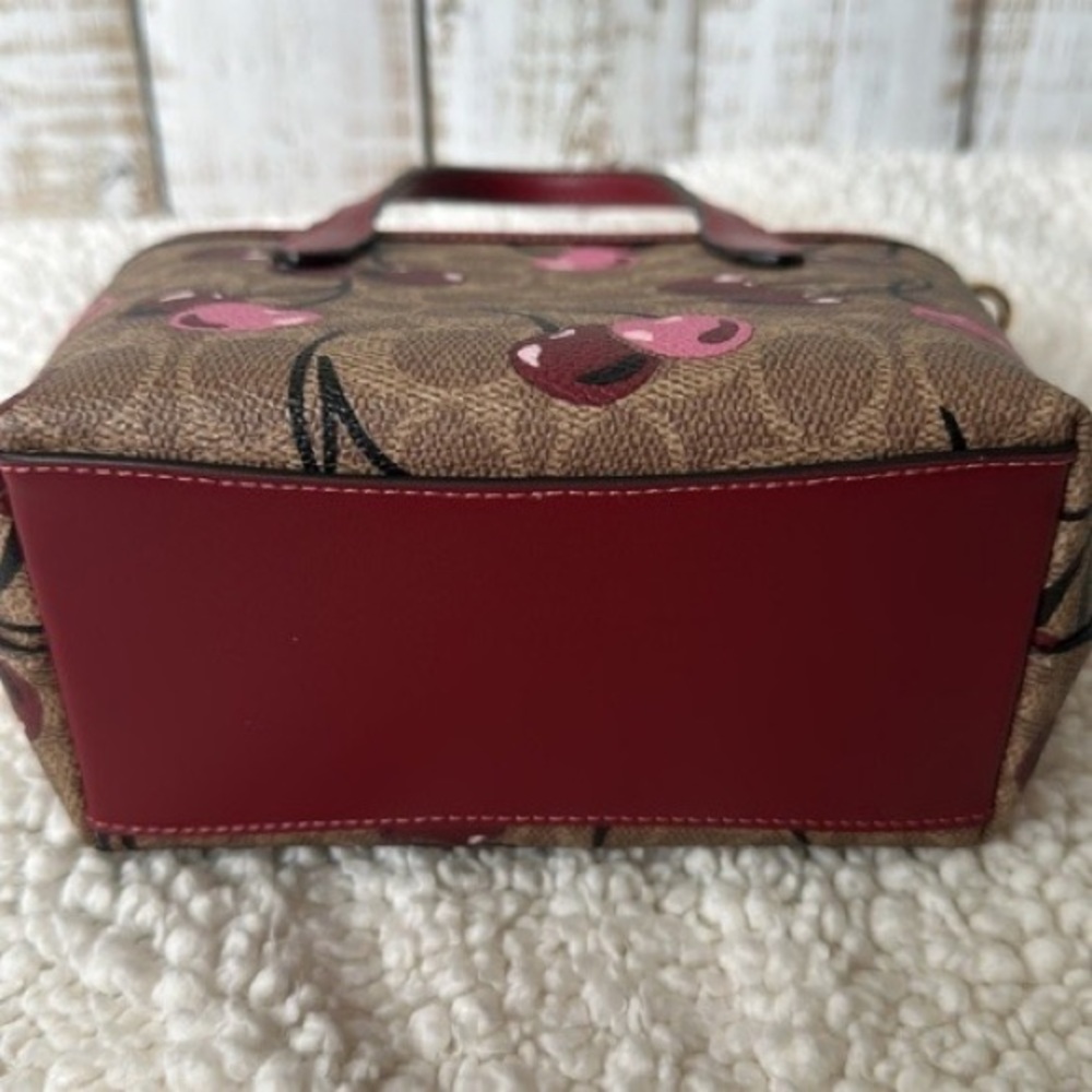 Coach Cherry Pattern Shoulder Bag in Brown and Pink - Picture 4 of 6